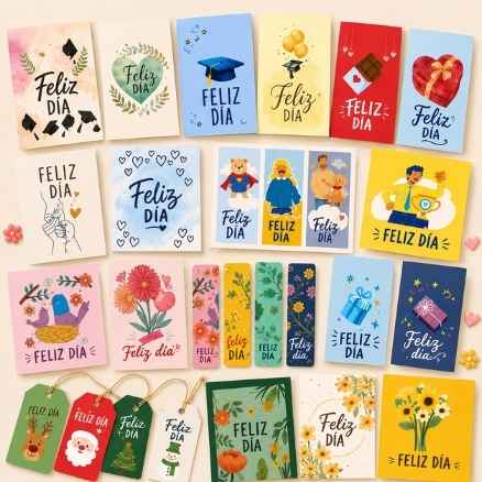 Kit de tarjetas temáticas para acompañar tus creaciones de todo el año❤️