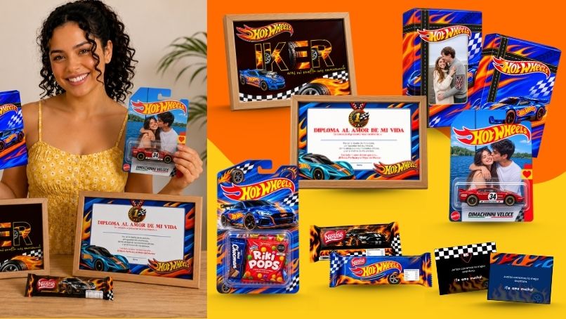 Kit de regalos Hot Wheels: blísteres, diplomas, cajas y cuadros personalizados